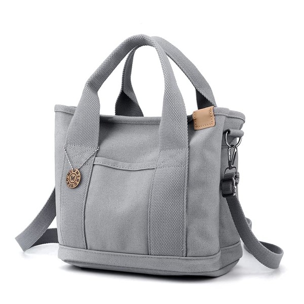 2-way Mini Tote Bag, Shoulder Bag, Divided, Women's, Mother's Bag, Dog, Walking, Lunch Box Holder (Gray (2-Way Type))