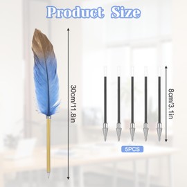 Nib Nibs, Nib Set, Ballpoint Pen, High-Quality Nib, Calligraphy Fountain Pens, with 5 Replacement Cartridges, for School, Wedding Gifts, Autographs, Offices, Business Gifts (Blue)