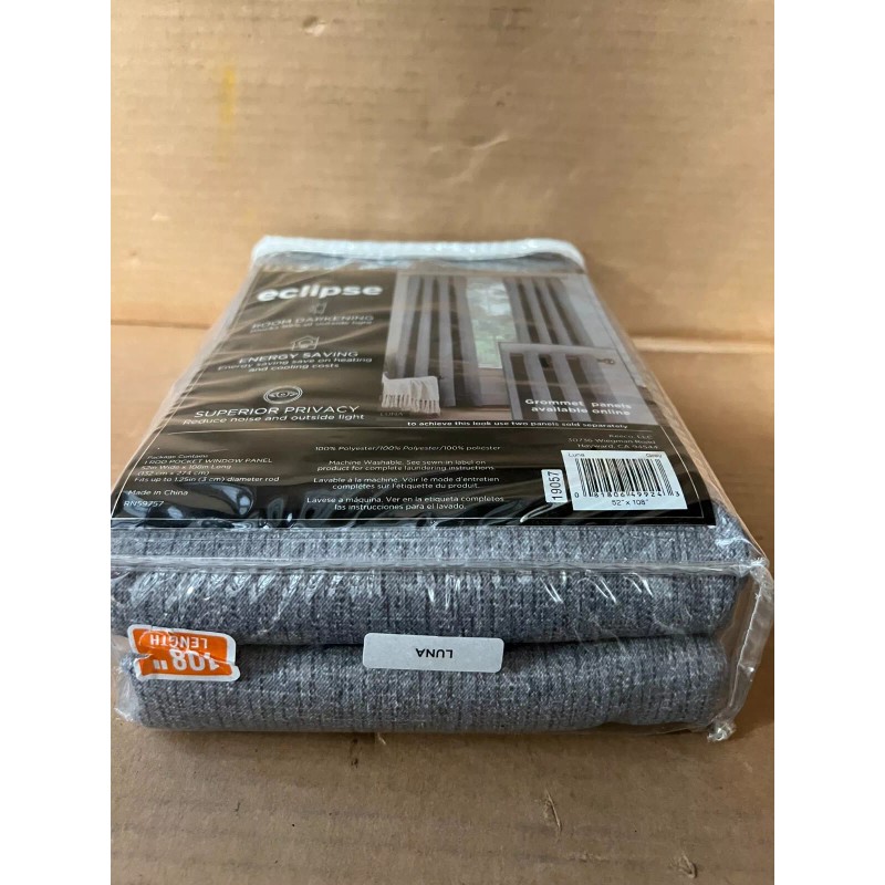 Keeco Eclipse Twilight Room Darkening Curtain Panel Rod Pocket Luna