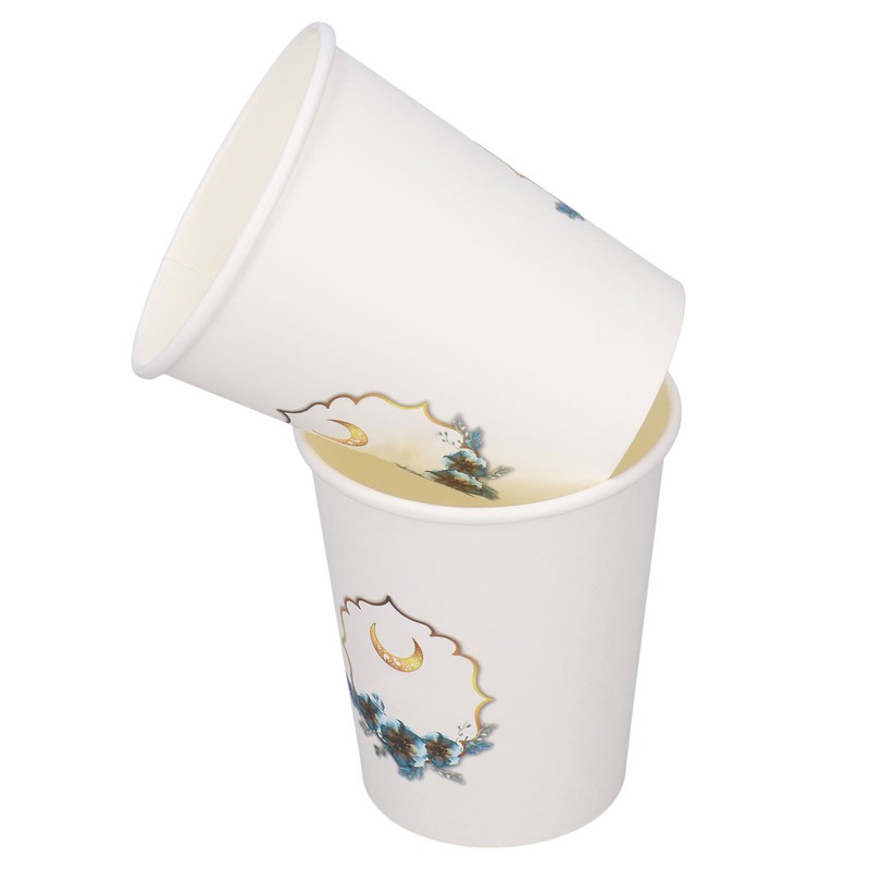 48Pcs Eid Mubarak Paper Cups Eid Mubarak Style Disposable Sturdy