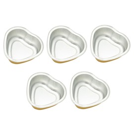 Cuenco para Cera Derretida Corazón Dorado Metal, 5 Piezas Depilación
