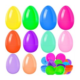 Harilla 12pcs vorgefüllte Ostereier mit Plüsch -Hasenspielzeug, Stofftiere Kaninchen farbenfrohe Korbfüller für Erwachsene, Jungen Mädchen, Kinder