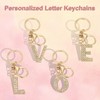 PATIKIL Initial Letter Key Chain, Letter A-Z Keychain Initials Keyring