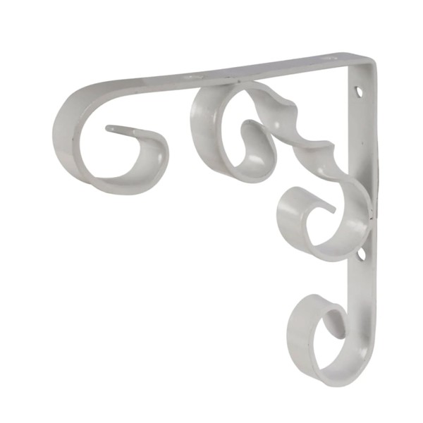 Dekton Twisted Wrought Iron Scroll Shelf Bracket, Powder Coated, 6"x6"-