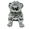 LondonMart Crushed Diamond Silver Bull Dog Ceramic Sparkly Crowned Puppy