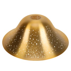 ALUCSET Floor Lamp Shade Replacement for Floor Lamp Shade, 12.2x4.9x7.5in Fitting Opening 1.65" Etching Modern Stars Design Metal Lamp Shade(Electroplate Yellow Brass Exterior&Gold-plated Interior)