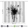 TIYAANDSY Black Flower Shower Curtain for Bathroom, Black and White