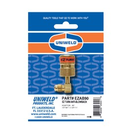 Uniweld EZAB90 EZ-Turn Anti-Blowback Adapter, 1/4" M.F. x 1/4" FF 90 Deg.