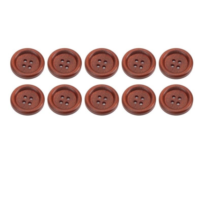 100Pcs Wooden Button 20mm 4 Holes Delicate Cute Waterproof Clothing