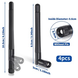 4 Pack Wifi Antenna Sma Wifi Aerial Link Suitable for 2.4ghz 5ghz 5.8ghz 3dbi Mimo Male Dual Band, Wireless External Signal Connector for Pc Tv,Wirelessnetwork Card Usb Adapter Enhanced Signal(SMA)