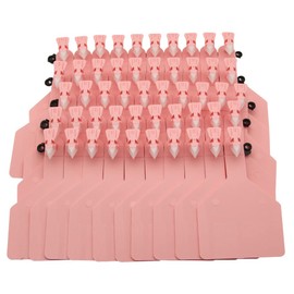APlayfulBee 50Pcs Z Tags One-Piece Cattle Ear Tags TPU Blank Livestock Animal Identification for Cattle,Sheep Goat, Pig, Large Size (Pink), 1.92x1.67 inch