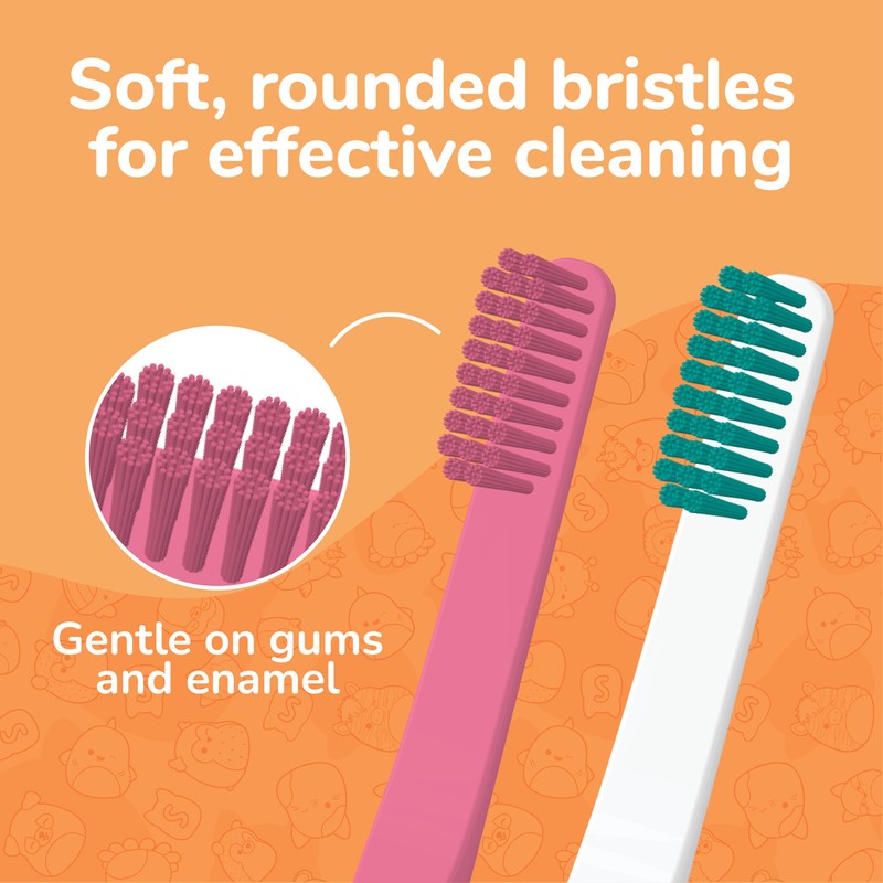 Brush Buddies Squishmallows Assorted Manual Toothbrushes, Soft Toothbrushes, Toothbrushes for