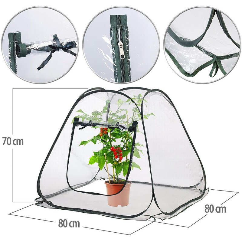 Royal Gardineer Plant Protector: Compact Pop-Up Greenhouse, Clear, Universal, 80