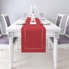 BAZIOE Linen Look Table Runner, Red, 180 x 32 cm,