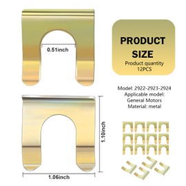 Shakas 12 PCS Brake Line Clip, U-shaped Metal Anti-rust Hose Bracket Retainer Kit, Oil Pipe Gear Cable and Handbrake Cable Fixing Clip, for Most Car Motorcycle Repair Accessories (Multicolored)