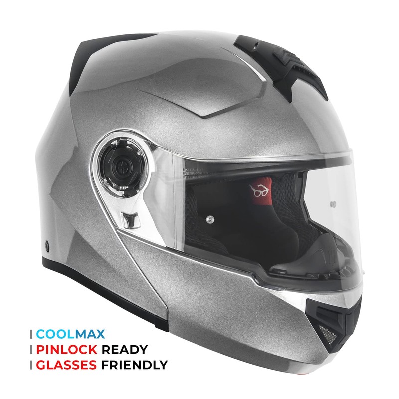 VCAN VX28 Full Face Modular Flip-Up Motorcycle Helmet ECE &
