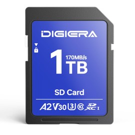 DIGIERA 1T LS100 SDXC UHS-I Memory Card - up to 170MB/s, C10, U3, V30, 4K UHD, SD Card for Computers, Digital Cameras, Home Theatre Devices, Car Navigation Systems (1 Pack)