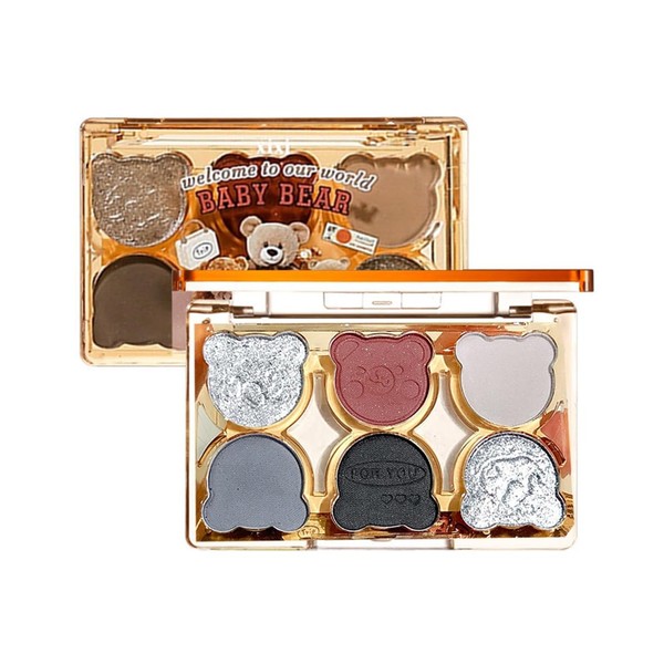 [Spring/Summer 2024 Limited Model] 6 Colors Cool Eyeshadow Palette, Black,