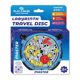 Play-a-Maze 3115278 Ball Maze Puzzle Game, Travel Disc Master, 3D Patience Game with Gears for Advanced Players, Travel Game for Adults and Children from 8 Years