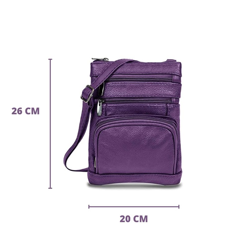 ShopINess Genuine Leather Shoulder Bag for Women, Purple