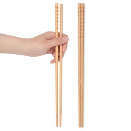 2 Pairs 12.99 in Long Cooking Chopsticks Reusable Chopsticks Anti-Slip Iron Wood for Kitchen Cooking Noodles Frying Hotpot