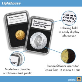 Lighthouse - QUICKSLAB Rectangular Coin Capsules with Precise Fit Foam Insert for 23 mm Coins