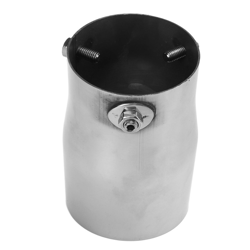 Silver Universal Exhaust Muffler Stainless Steel Exhaust Tip 76mm/2.99in Inlet