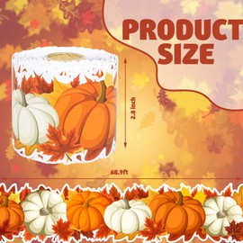 68.9 Ft Fall Bulletin Board Border Pumpkin Maple Leaves Bulletin Border Trim Scalloped Border Stickers Fall Thanksgiving Border Decorations for Fall Autumn Thanksgiving Classroom Chalkboard Wall Decor