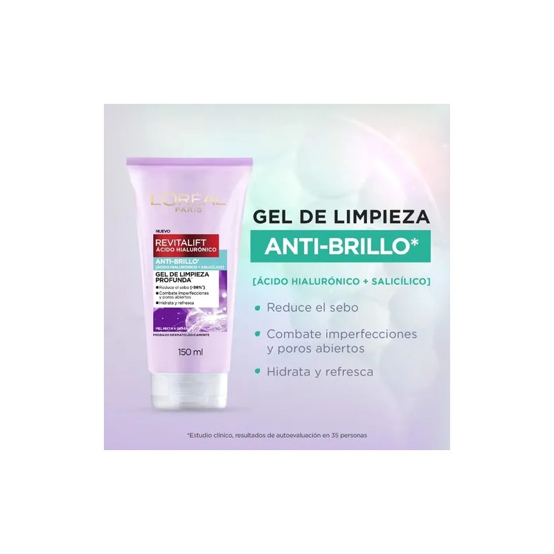 Kit Gel De Limpieza Y Crema Antibrillo L'oréal Paris