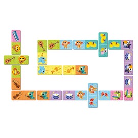 Janod - Musical Instruments Domino - First Domino Game - Developing Vocabulary and Concentration - Vegetable Inks from 3 Years - J02623