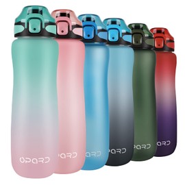 Opard 1L Sports Water Bottle with Motivational Time Marking and Leak-proof Flip Lid, BPA-Free, Reusable, Tritan for Gym and Outdoor Use