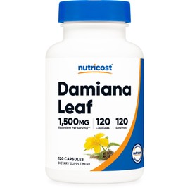 Nutricost Damiana Leaf Capsules (1500 mg Equivalent) 120 Capsules - Vegan, GMO-Free