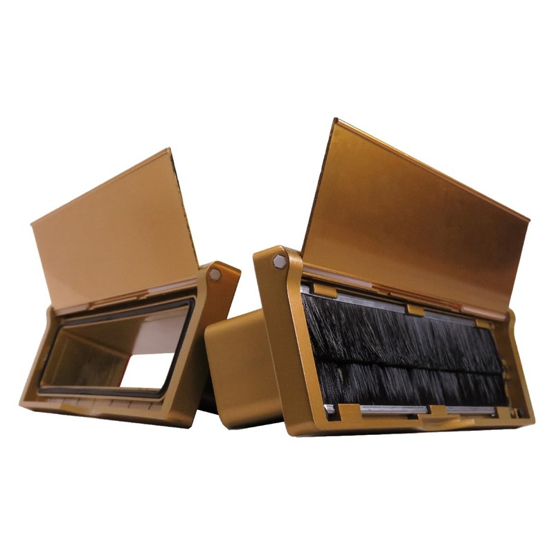 Draft Dodger 12"" Insulated Universal Telescopic Polished Gold Mail Slot