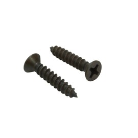 Bolt Dropper 6 X 3/4'' Black Oxide Coated Stainless Flat Head Phillips Wood, (100 Pack), 18-8 (304) Steel Screws Corrosion Resistant
