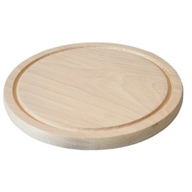 EFO Rundes Schneidebrett - Holzbrett - Holzunterlage - Schneidebrett Holz - Hackbrett - Servierbrett - Brett aus Buchenholz Durchmesser 20 cm