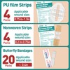AZEN 28 Pack Wound Closure Strips, 3 Types Butterfly Bandages,