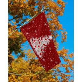 Christmas Flags 3x5 Ft Outdoor Double Sided Red Pine Tree Snowflake Flags for Outside Seasonal Winter Xmas New Year Yard Flag Outdoor Flags & Banners for Home Party Garden Holiday