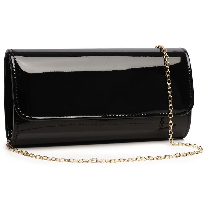Patent Leather Envelope Clutch for Women Stylish Evening Handbag with