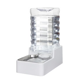 MASOCAT Automatic Dog Water Dispenser: White 9L Stainless Steel Gravity Feeder - BPA-Free Large Capacity for Pets