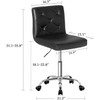 VECELO PU Leather Mid-Back Armless Desk Chair Adjustable Height 360°