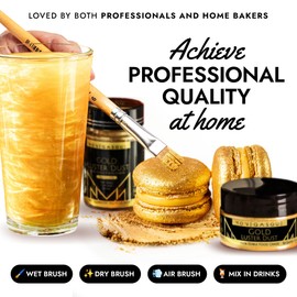 MONGASQUE MONGASQUE Gold Edible Glitter for Cocktails 15g C Gold Edible Glitter for Drinks C Edible Gold Drink Glitter C Gold Luster Dust Edible C Gold Edible Glitter for Cakes C Edible Cake Decorations