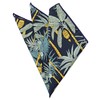 BELLUNO Printed Floral Cotton Pocket Square for Men, Navy Tropical