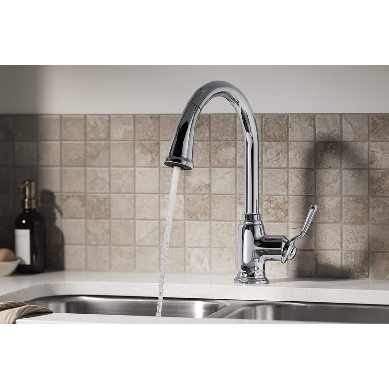 Sterling 24272-CP Ludington Pull-Down Kitchen Sink Faucet, Single-Handle Laundry Faucet,
