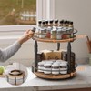 HOOBRO Spice Rack, Kitchen Rack, 2-Tier Height Adjustable, Rotating Spice