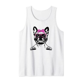 French Bulldog dog with bandana glasses Frenchie Tank Top