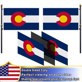 VOLTA Double Sided Colorado State Flag 3x5ft, Outdoor Heavy Duty 3-Ply Durable Polyester Colorado State Flag with Canvas Header/Brass Grommets for Indoor and Outdoor Decoration