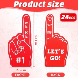 EXEXIUO 18PCS Mini Foam Fingers Baseball Fan Mini Foam Finger, Football Party Favors We're #1 Sports Themed Party Supplies for Cheerleader Sport Events Baseball Basketball Soccer Team Gifts(Red)