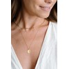 Fremttly 14k Gold Plated Oval Coin Pendant Necklace for Female