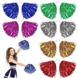 12Pcs Pom Poms Cheerleading, Cheerleader Pom Poms, Plastic Cheerleader, Party Costume Accessory Set Party Props for Children Adults Sports Meeting Sports Competition Holiday Celebration