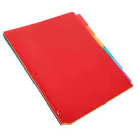 DOITOOL 6pcs Plastic Index Dividers with Pockets for Ring Binders Multicolor Tabbed Binder Dividers for Document Organization and Easy Access